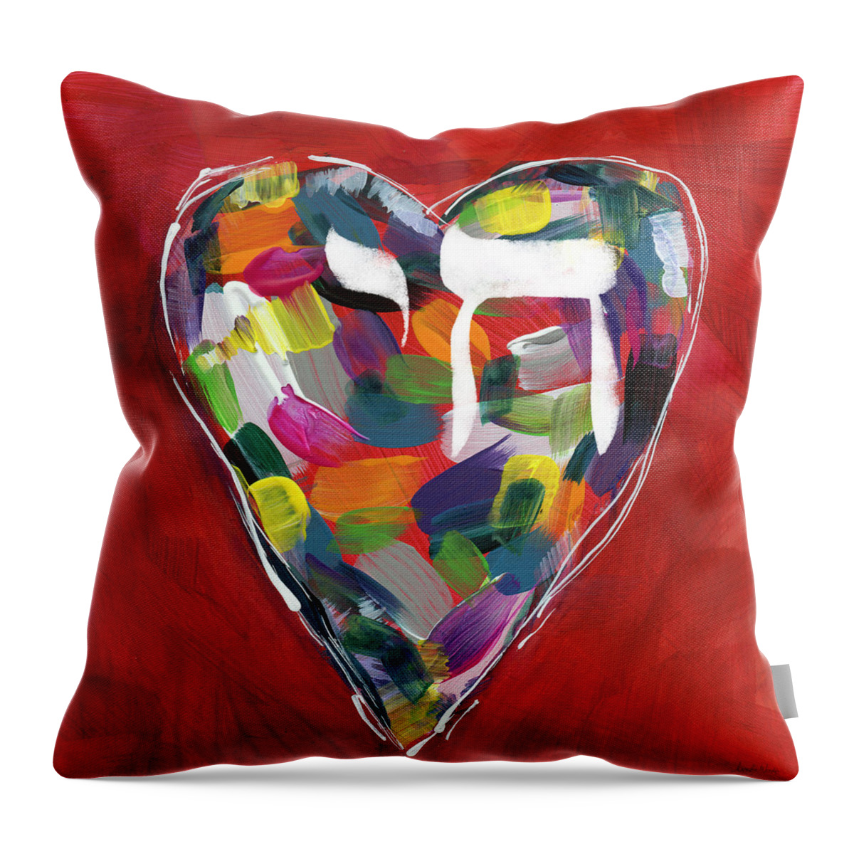 Chai Throw Pillow featuring the painting Life Is Colorful - Art by Linda Woods by Linda Woods
