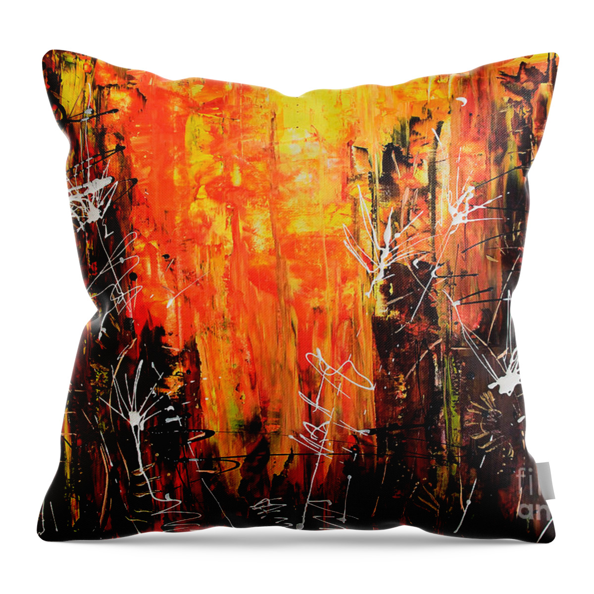 Acrylic Painting Throw Pillow featuring the painting Life by Lidija Ivanek - SiLa