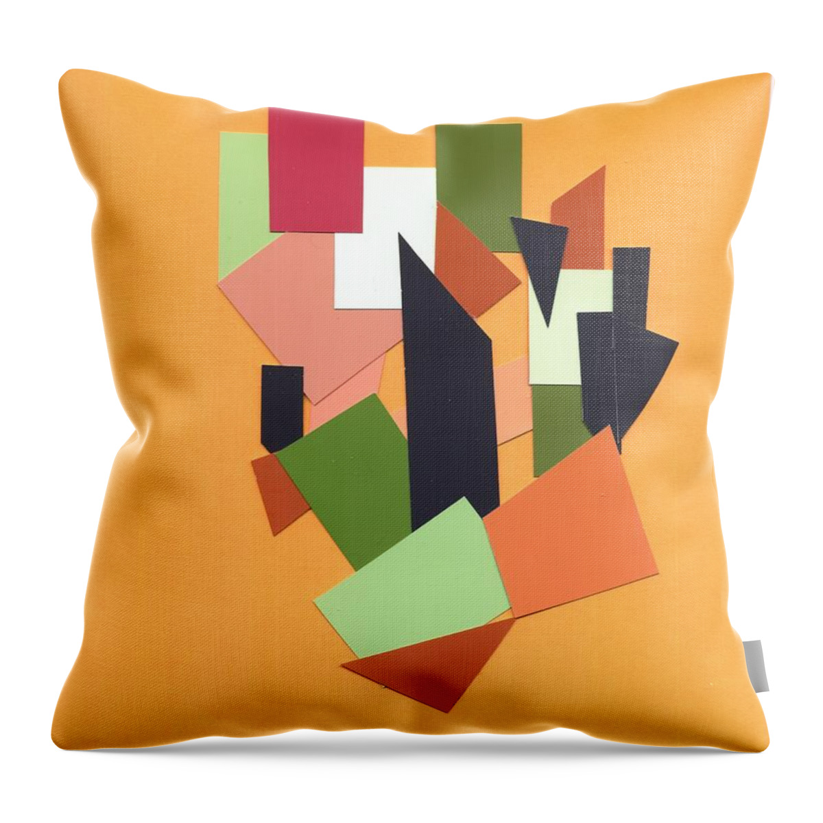 Abstract Throw Pillow featuring the mixed media Life by Mary Zimmerman