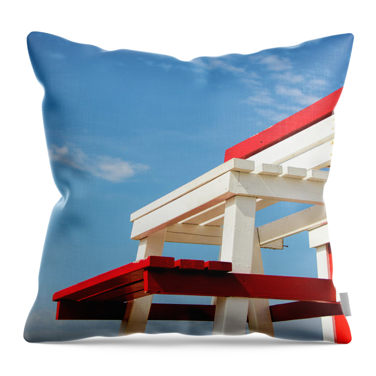 Prince Edward Island Throw Pillow featuring the photograph Lifeguard Station by Marion McCristall