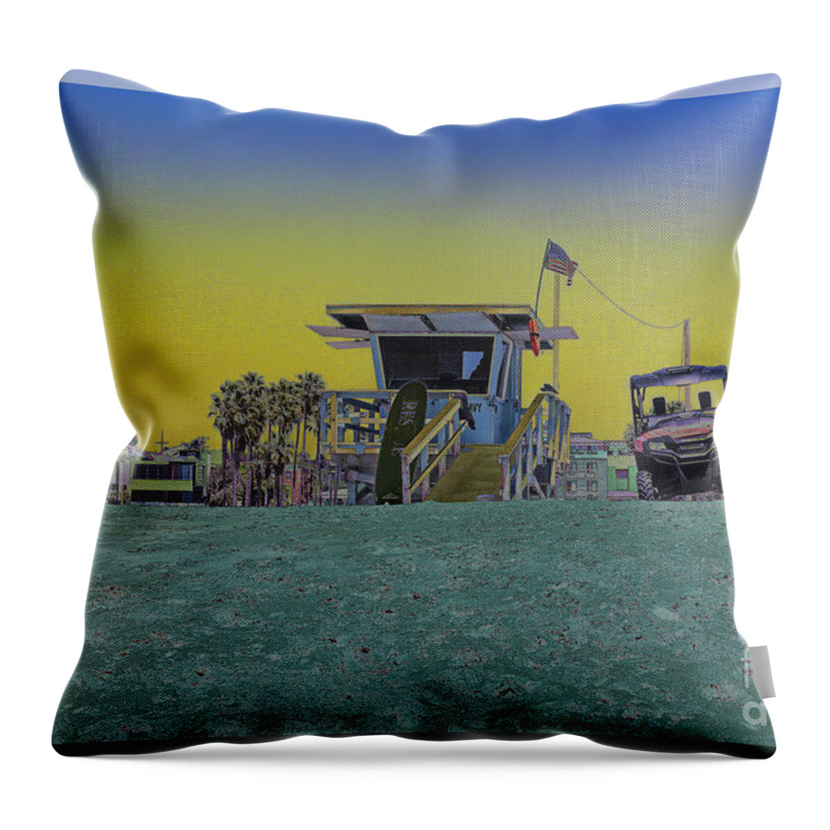 Lifeguard Tower Throw Pillow featuring the photograph Lifeguard Tower 4 by Joe Lach
