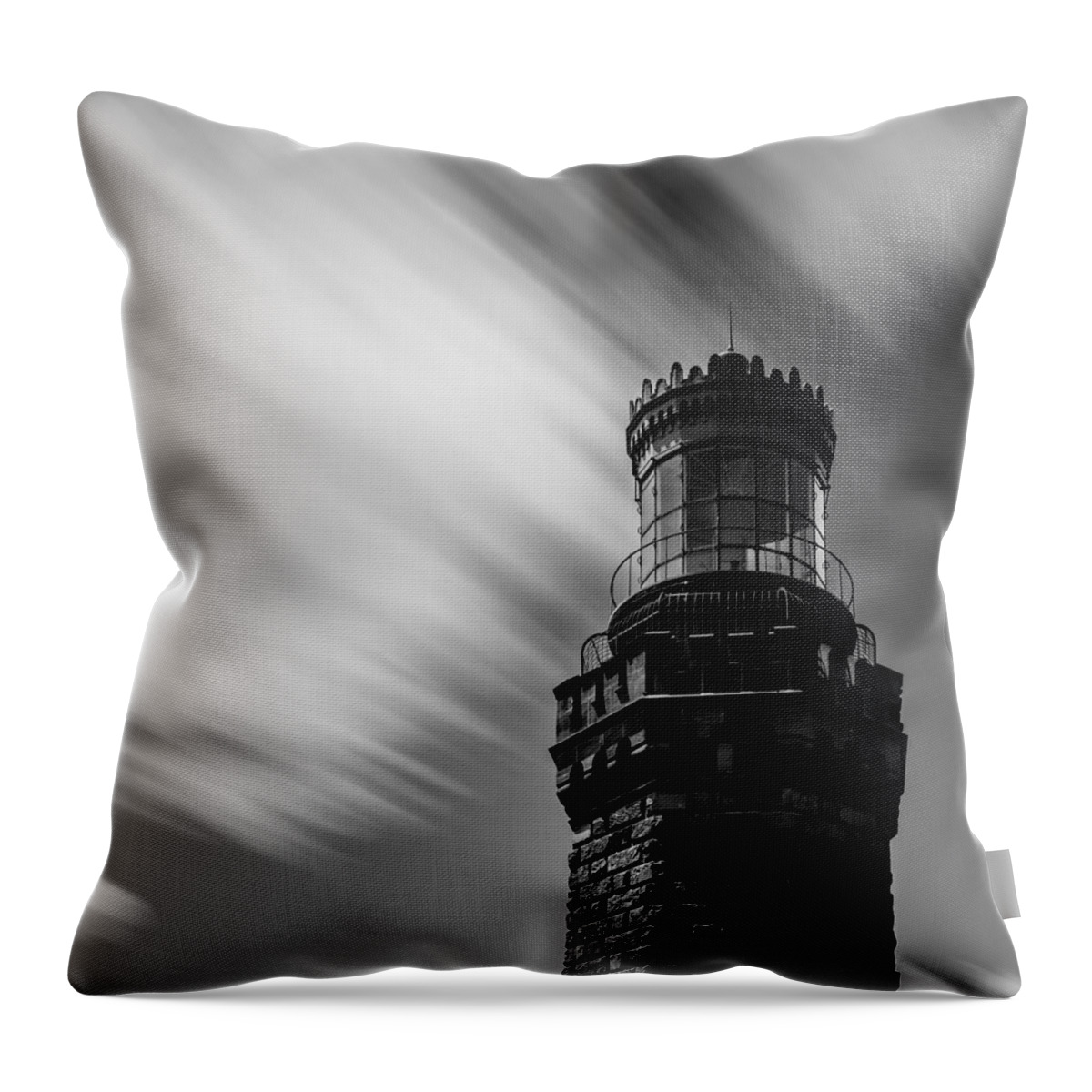 Twin Lights Throw Pillow featuring the photograph Light and Time by Mark Rogers