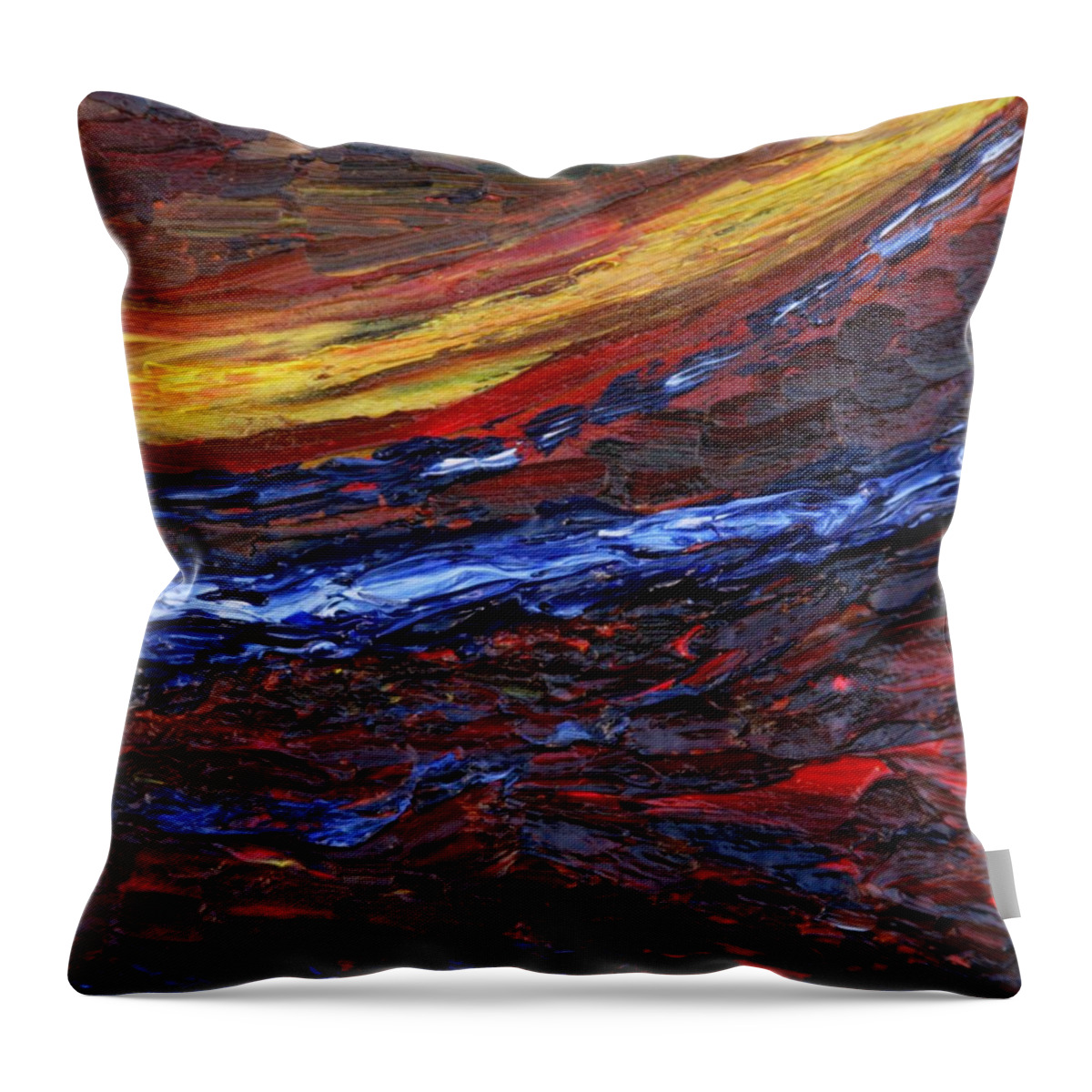 Tunnel Throw Pillow featuring the painting Light at the End of the Tunnel by Vadim Levin