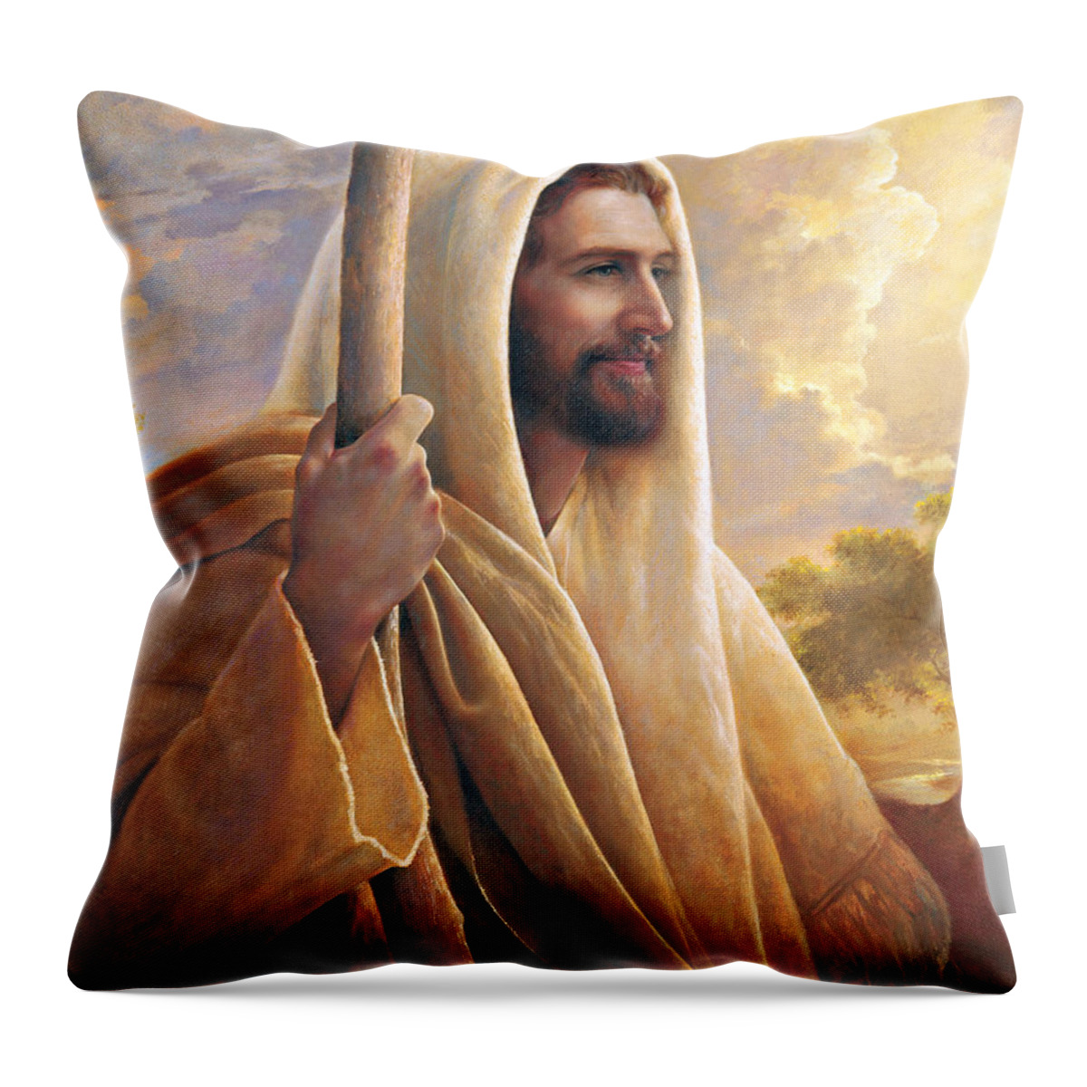 Light Of The World Throw Pillow featuring the painting Light of the World by Greg Olsen