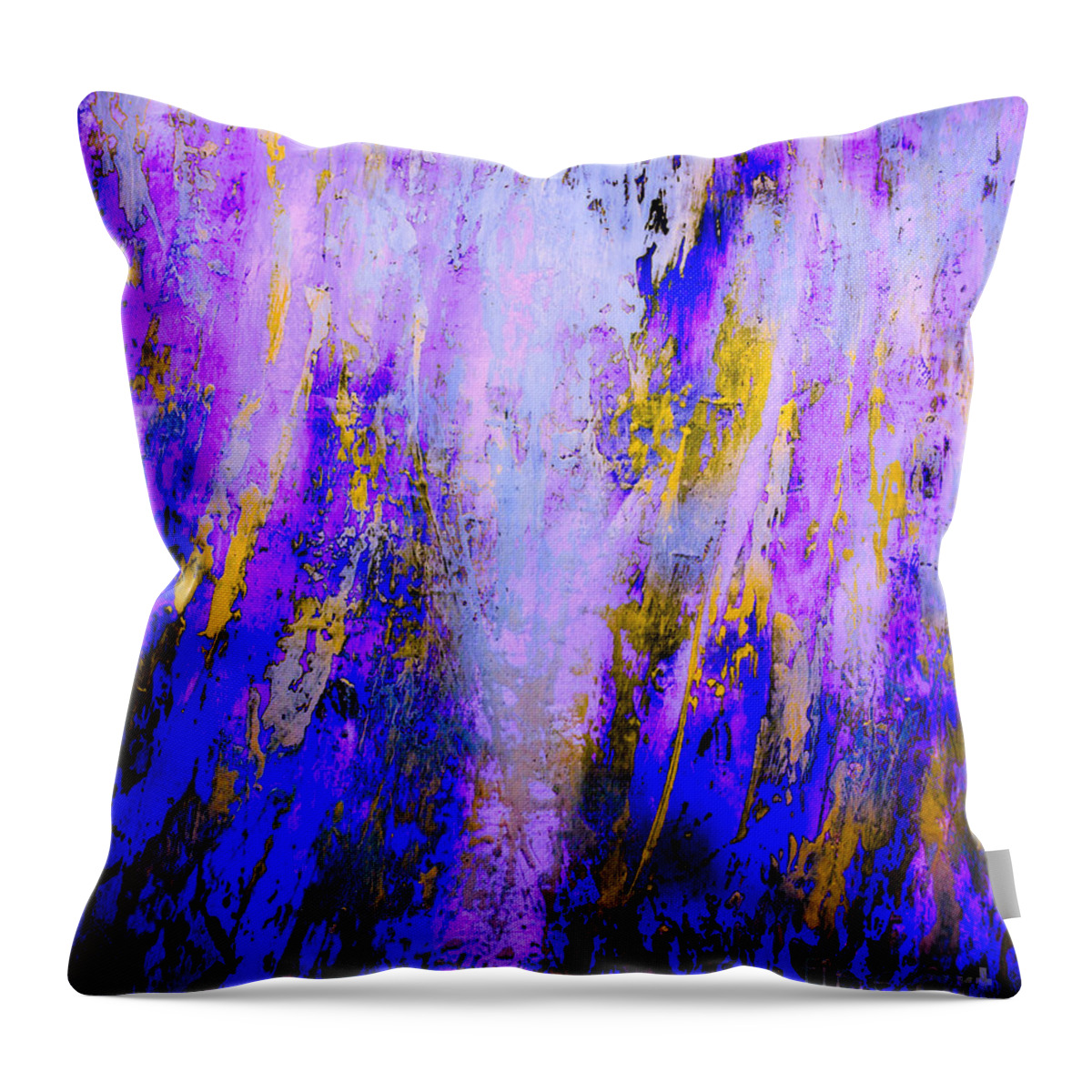 Painting-abstract Acrylic Throw Pillow featuring the painting Light Shining Through My Window Of Lavender and Gold by Catalina Walker