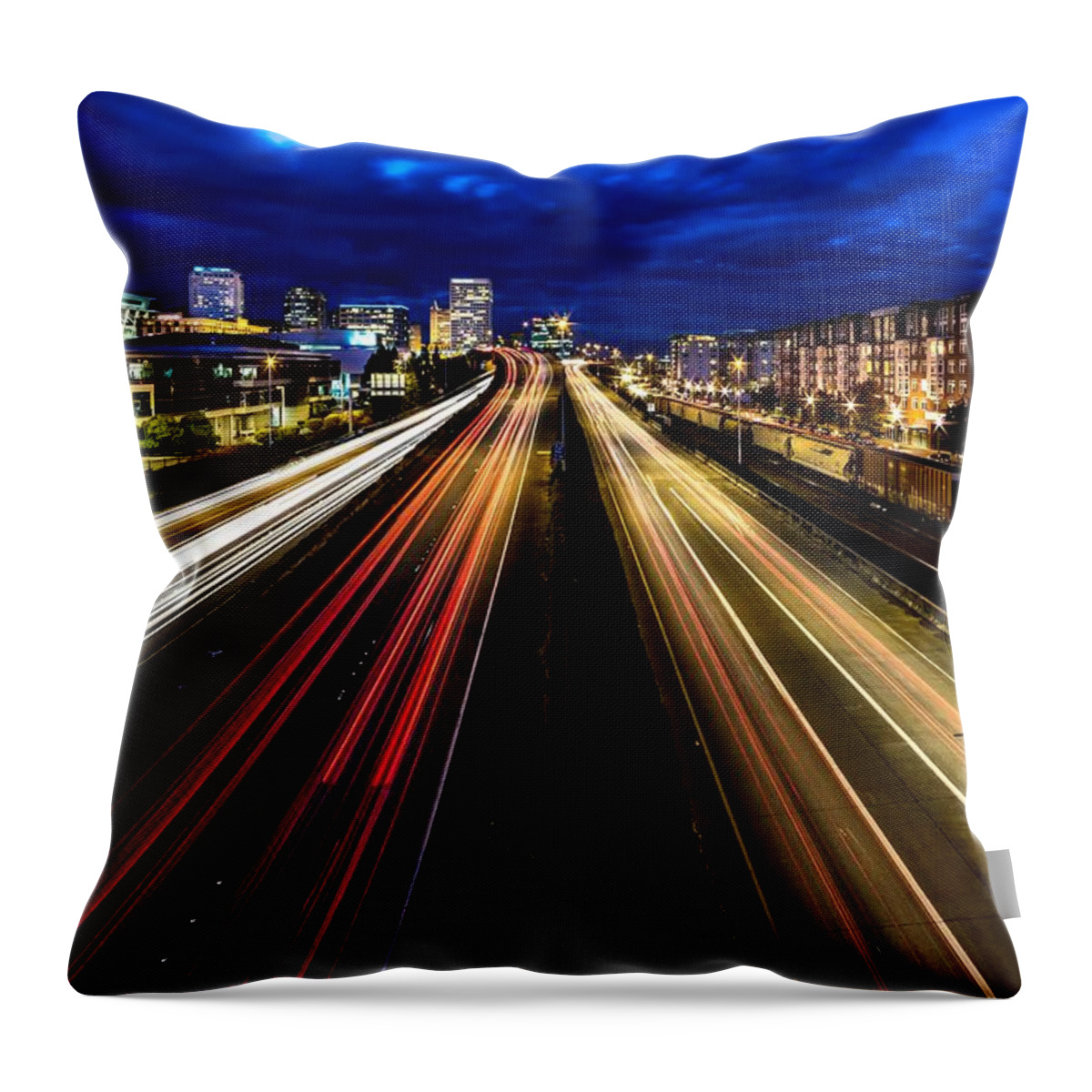 Slow Throw Pillow featuring the photograph Light Streaks on 705 by Rob Green