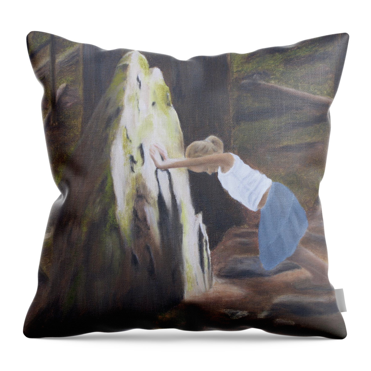 Childhood Throw Pillow featuring the painting Light Weight by Marg Wolf