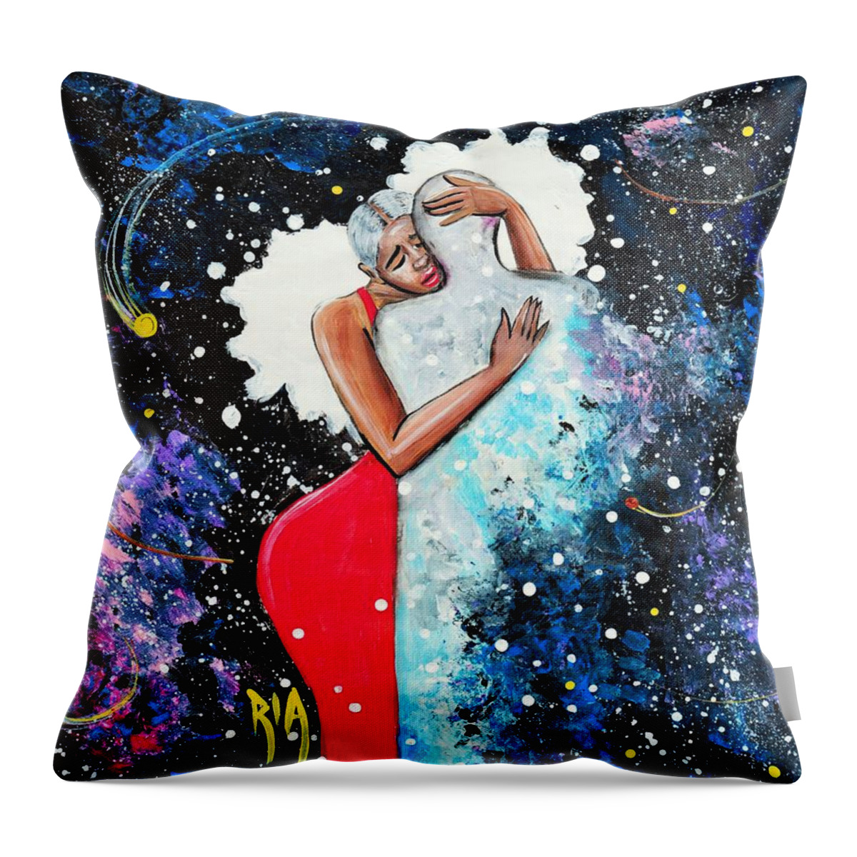 Love Throw Pillow featuring the painting Light Years For Love by Artist RiA