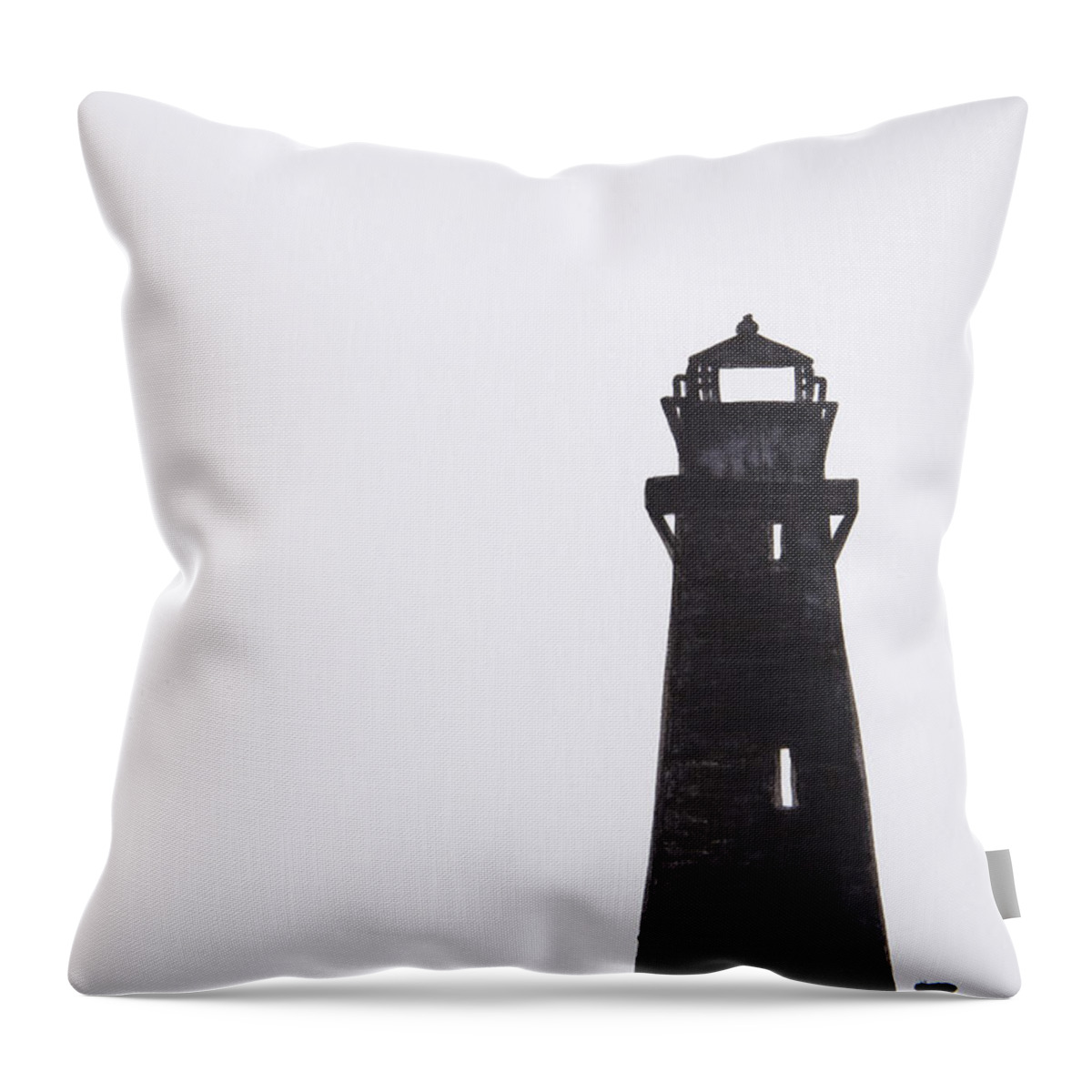 Alert Throw Pillow featuring the photograph Lighthouse on a rock by Tara Thelen