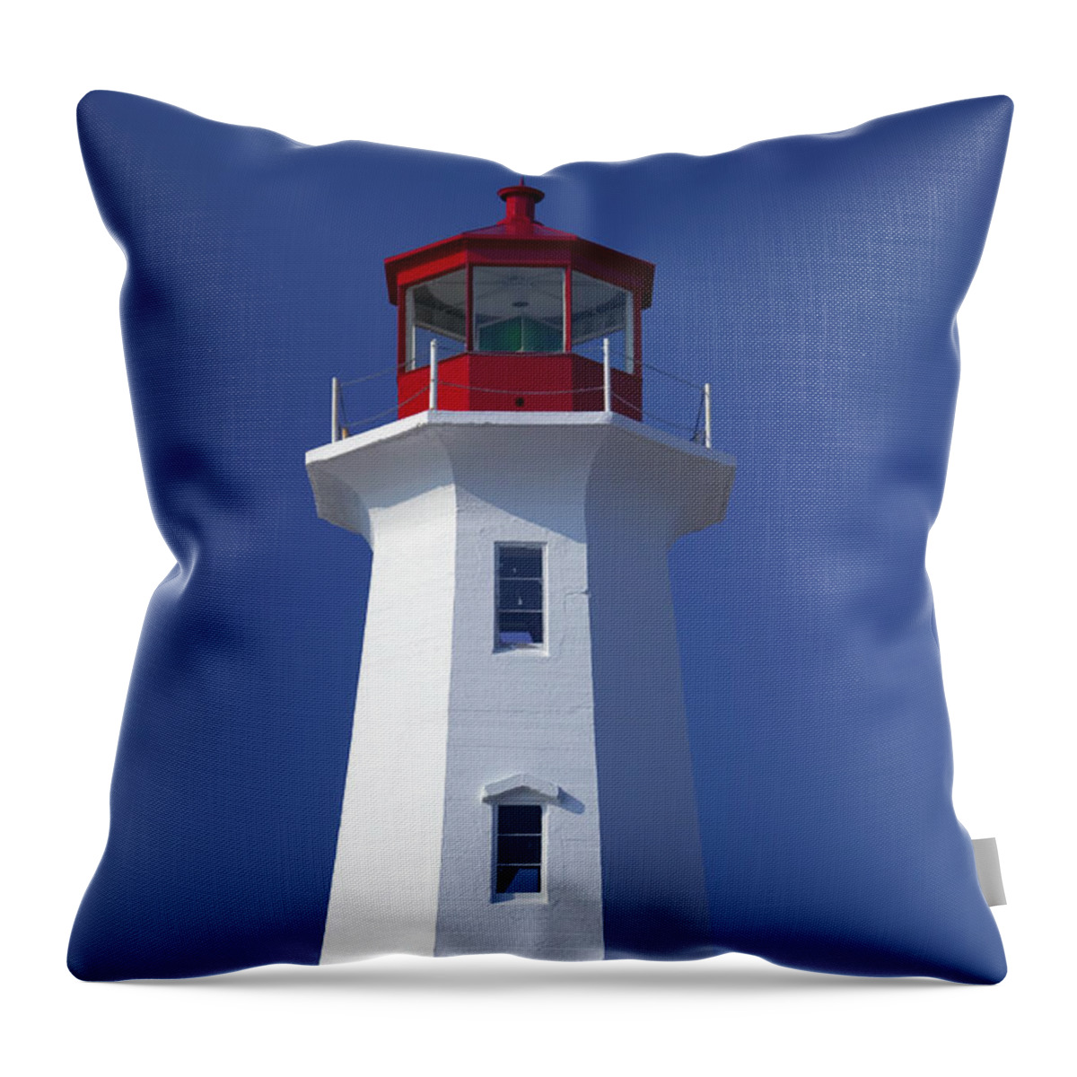 Lighthouse Throw Pillow featuring the photograph Lighthouse Peggy's cove by Garry Gay