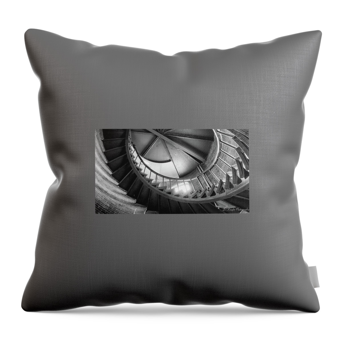 Lighthouse Throw Pillow featuring the photograph Lighthouse Stairs by Dillon Kalkhurst