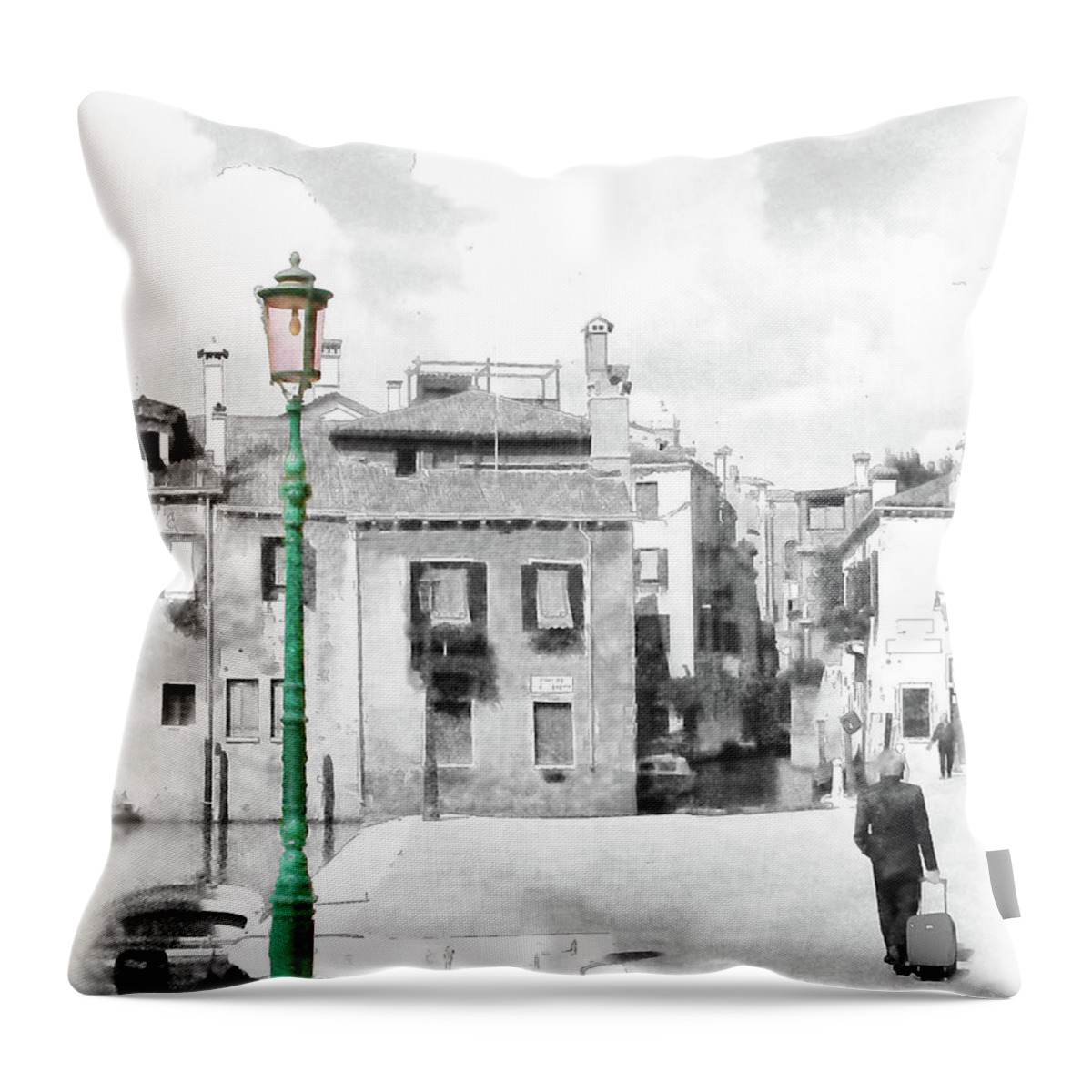 Selective Color Throw Pillow featuring the photograph Lighting the Way by Mariarosa Rockefeller