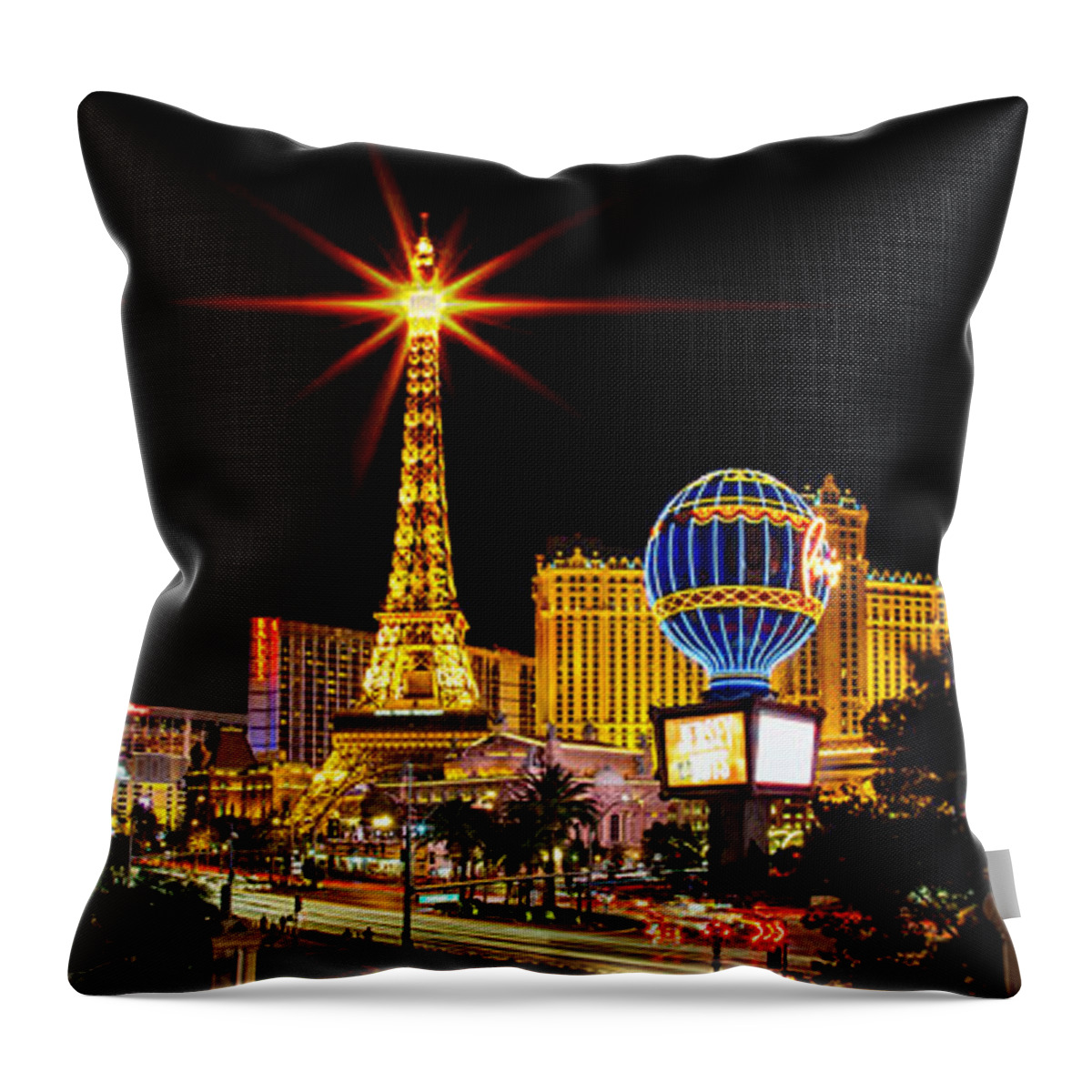 Las Vegas Throw Pillow featuring the photograph Lighting Up Vegas by Az Jackson