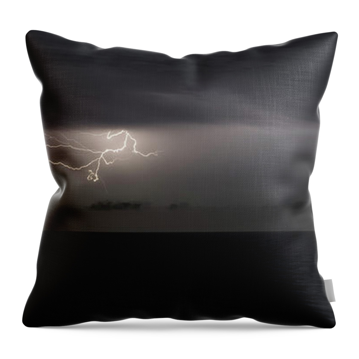 Lightning Throw Pillow featuring the photograph Lightning at Sea II by William Dickman