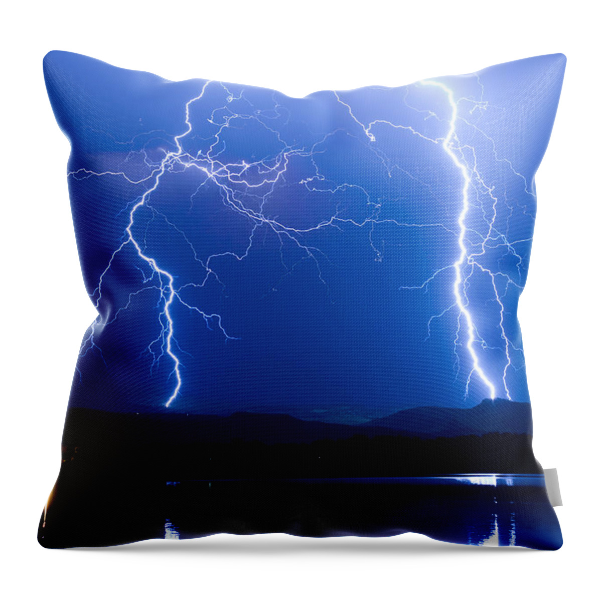 Lightning Throw Pillow featuring the photograph Lightning Storm 08.05.09 by James BO Insogna