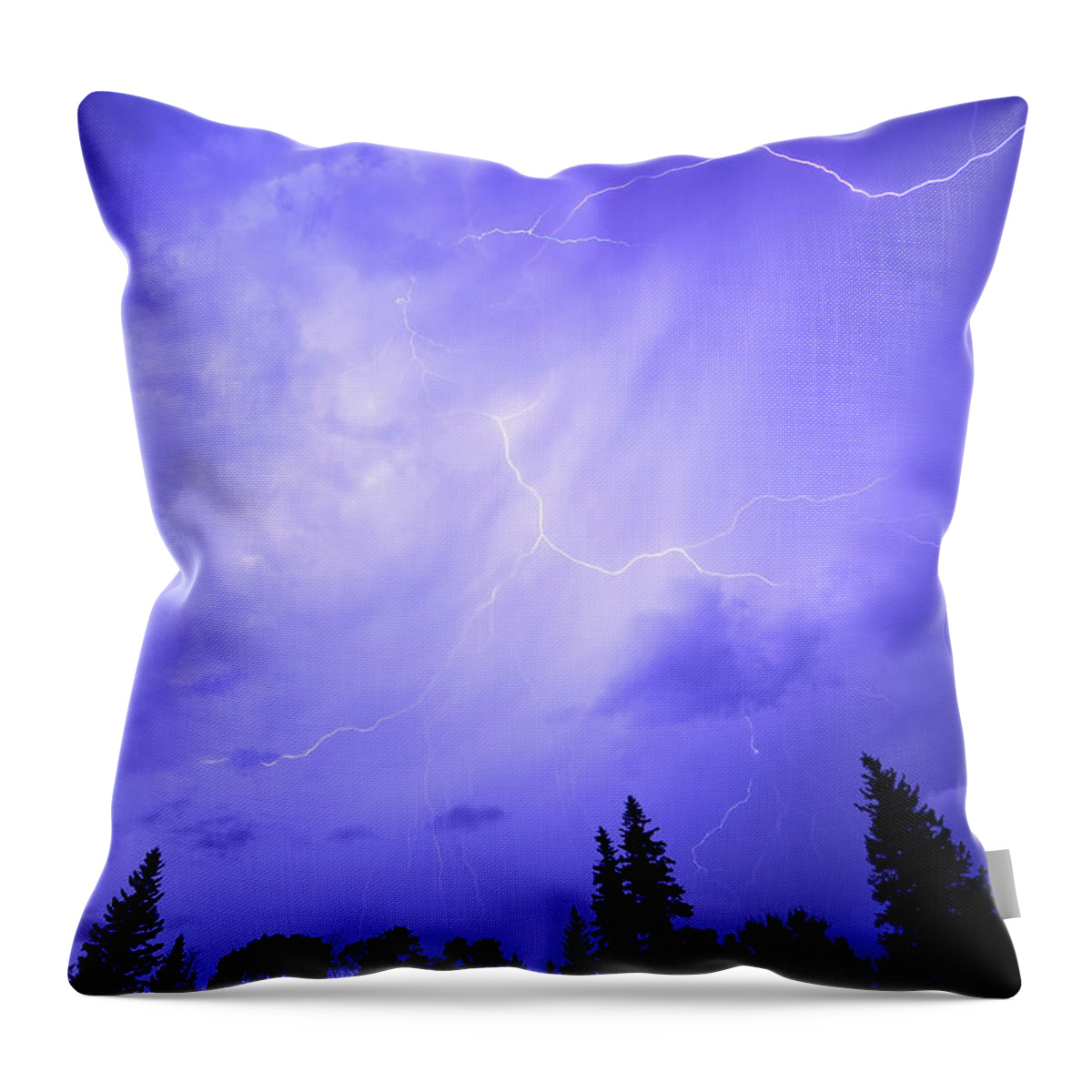 Lightning Throw Pillow featuring the photograph Lightning Storm by Jedediah Hohf