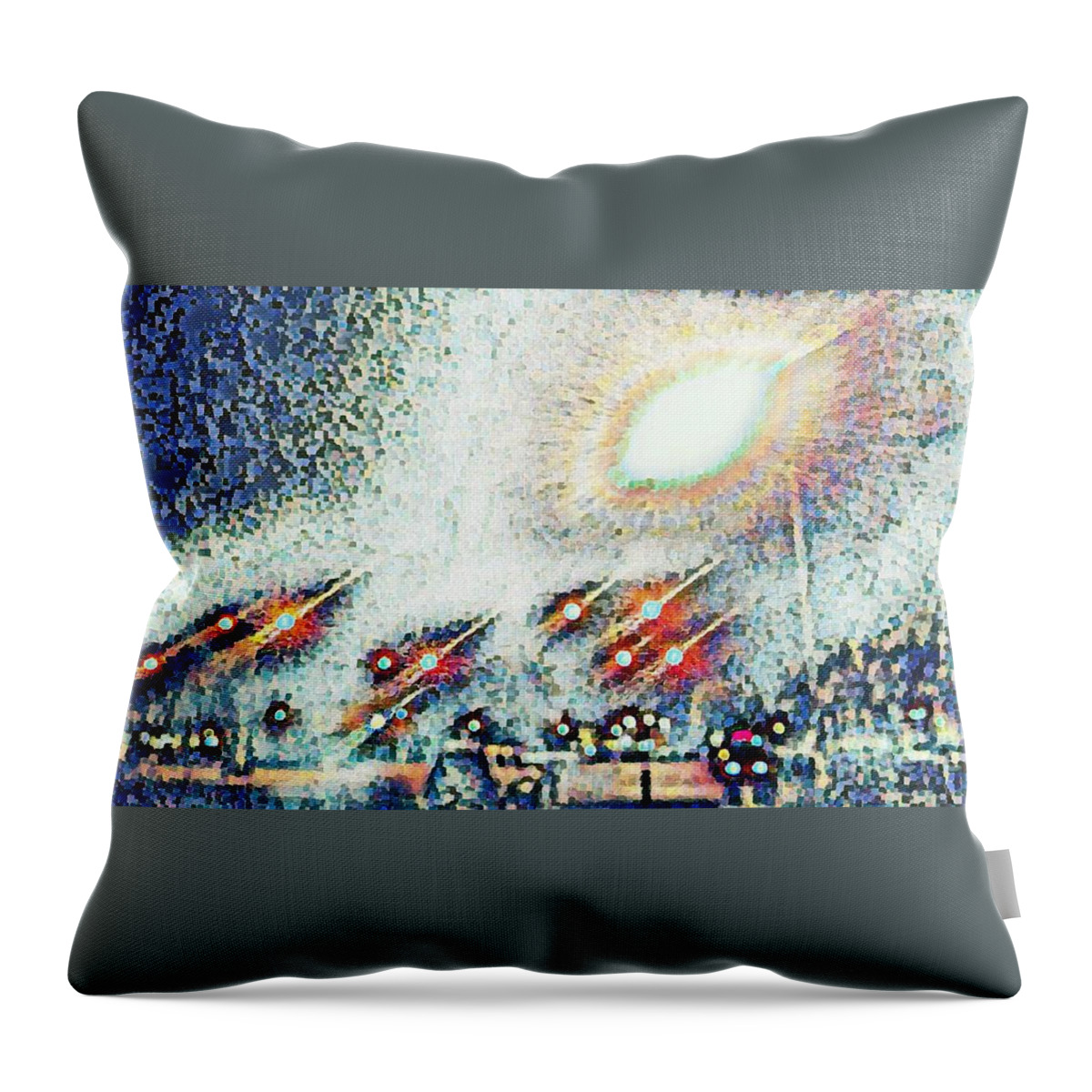 Morning Throw Pillow featuring the photograph Lights mosaic by Steven Wills