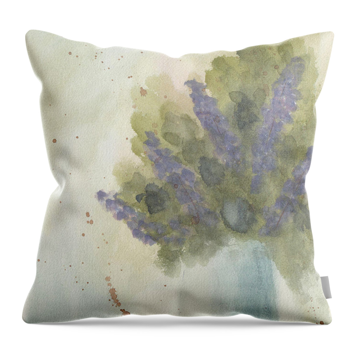 Lilac Throw Pillow featuring the painting Lilacs by Ken Powers
