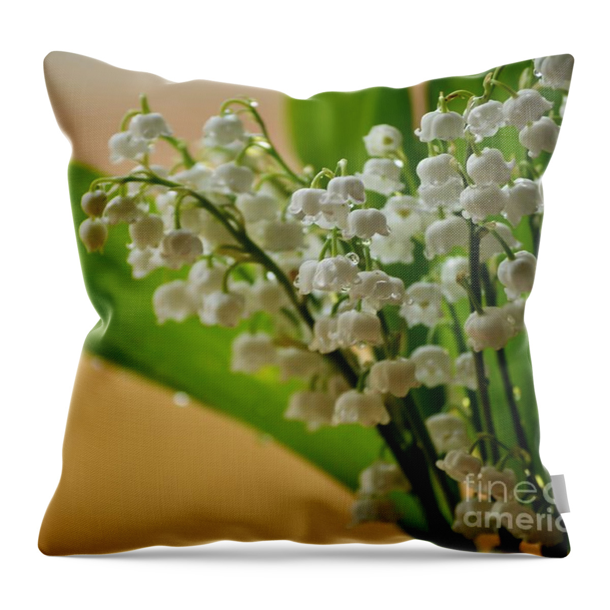 Lily Of The Valley Throw Pillow featuring the photograph Lilies of the valley 1 by Malgorzata WI