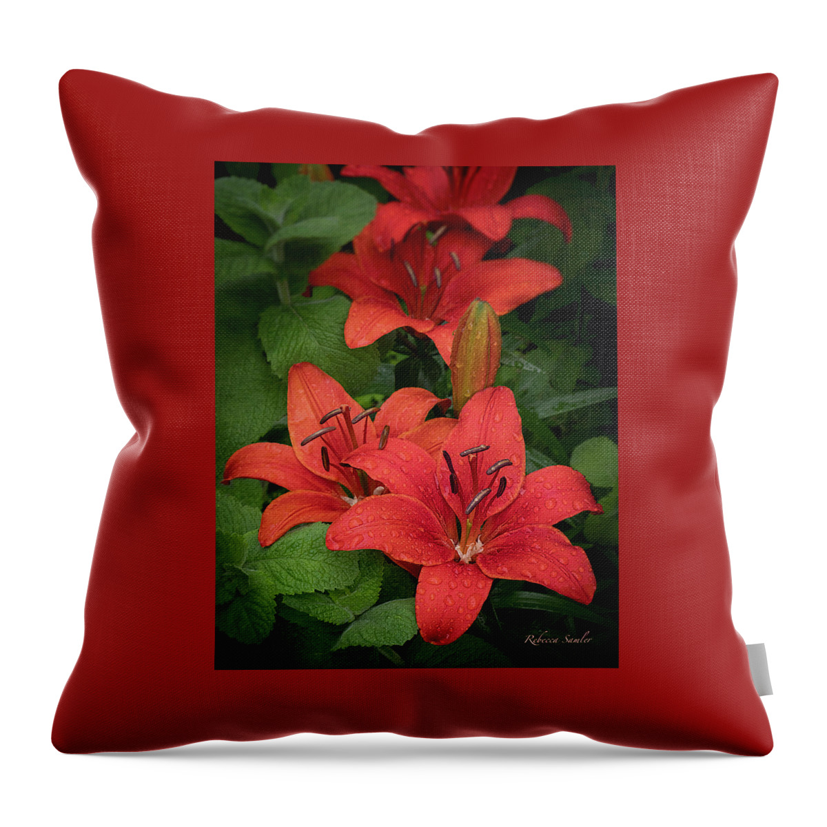 Lilies Throw Pillow featuring the photograph Lilies by Rebecca Samler