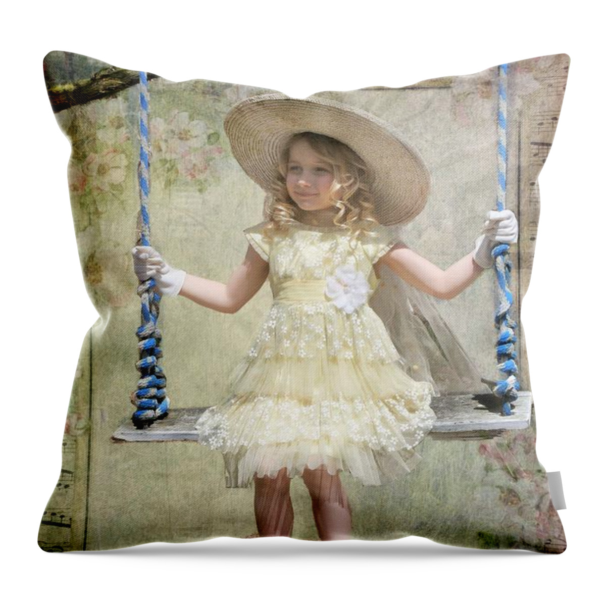 Little Girls Throw Pillow featuring the photograph Lily in the Garden by Fran J Scott