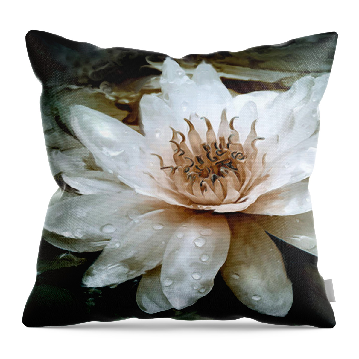 Water Lily Throw Pillow featuring the digital art Lily Light by Joel Payne