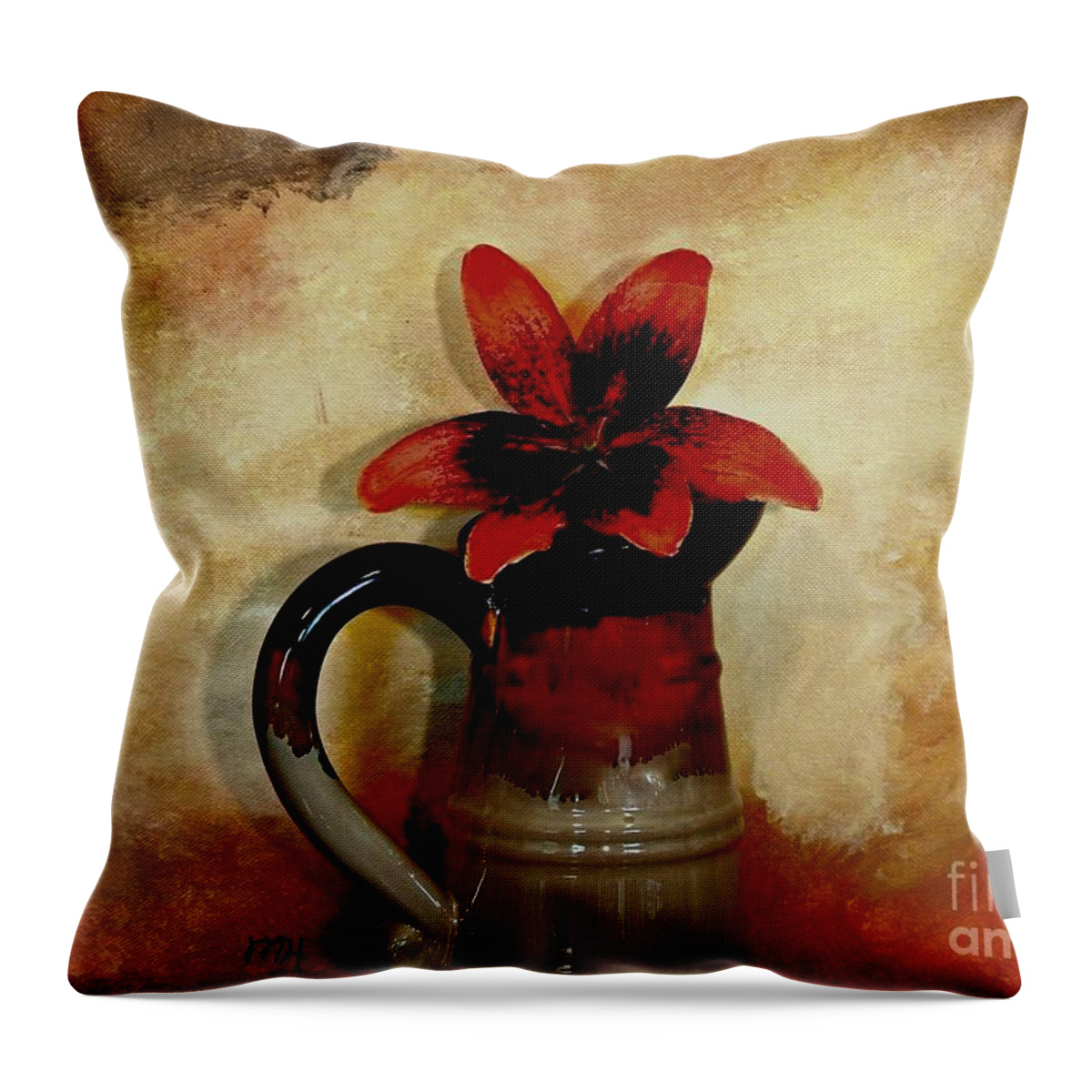 Photo Throw Pillow featuring the mixed media Lily Lovely by Marsha Heiken