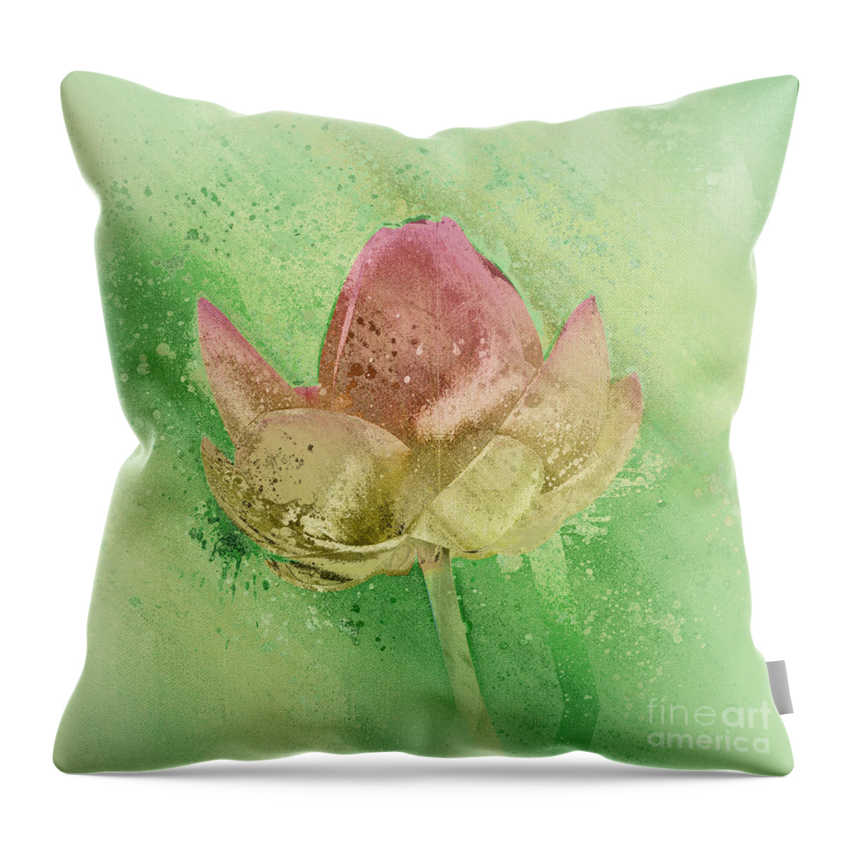 Lily Throw Pillow featuring the mixed media Lily my Lovely - s112sqc88 by Variance Collections