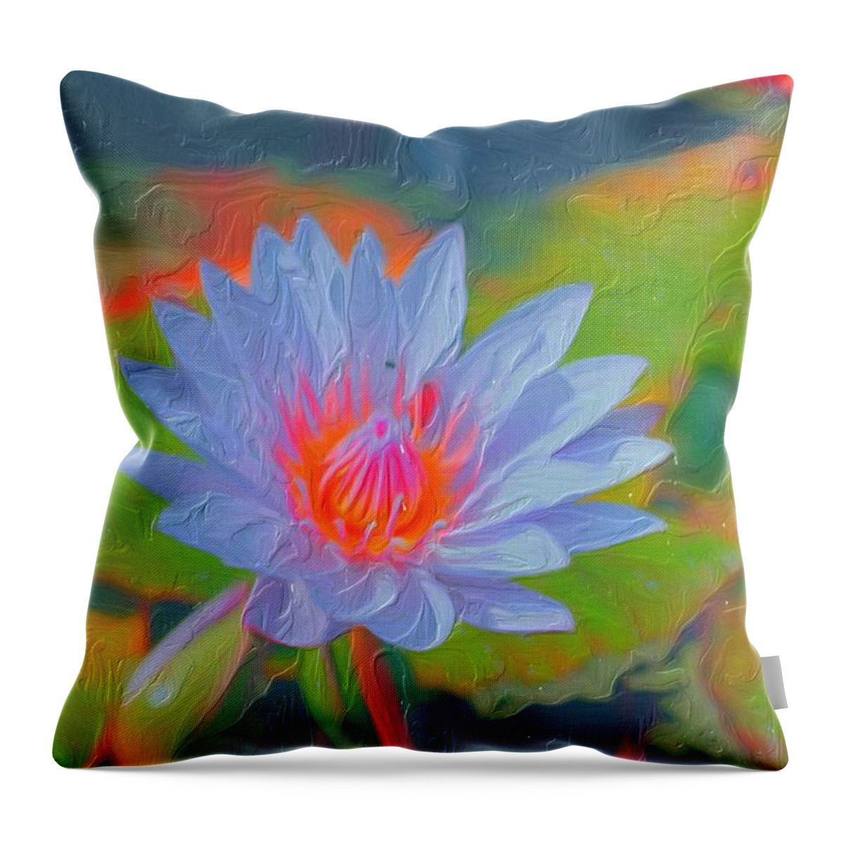Water Lily Throw Pillow featuring the painting Lily of the Valley Painting by Don Wright