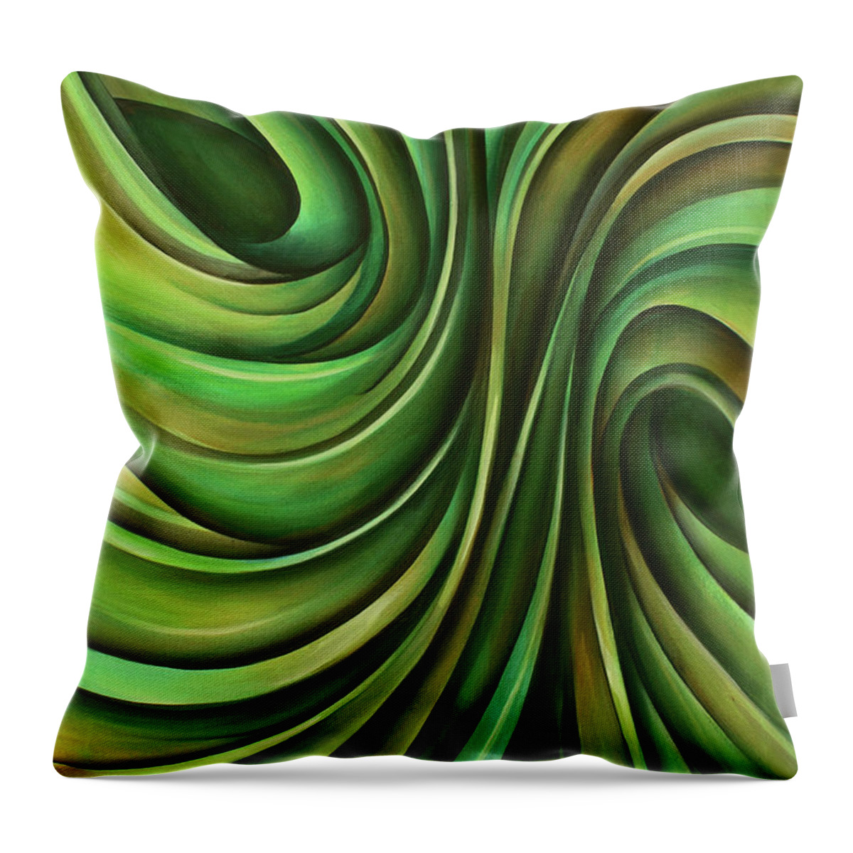 Abstract Throw Pillow featuring the painting 'Lime' by Michael Lang