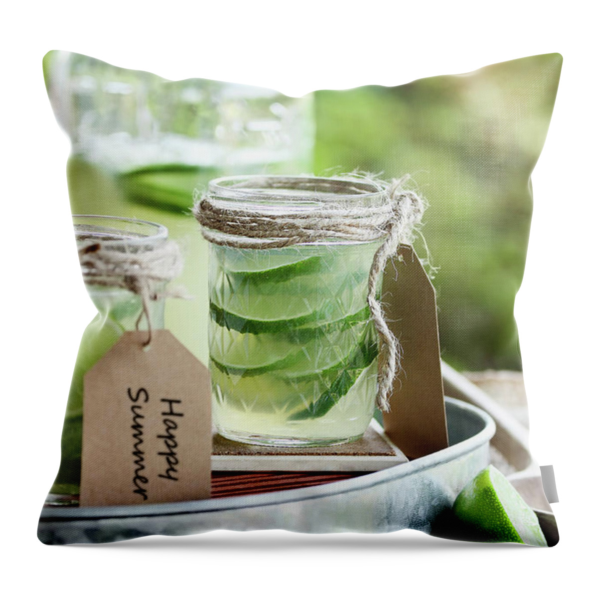 Limeade Throw Pillow featuring the photograph Limeade Summers by Stephanie Frey