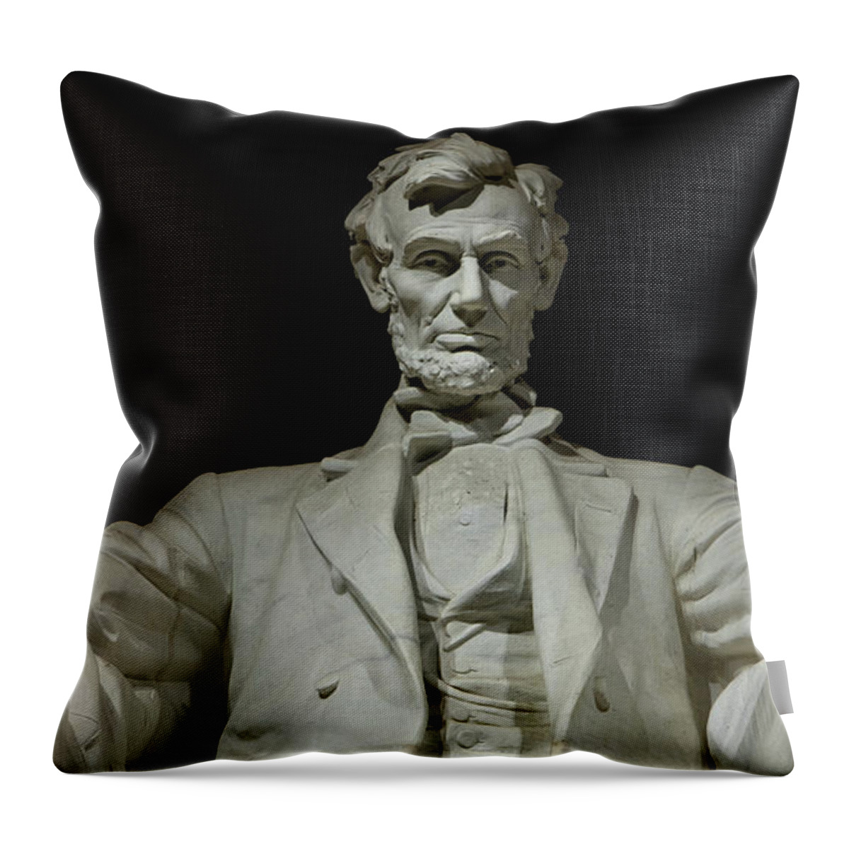 Washington D.c.architecture Throw Pillow featuring the photograph Lincoln Statue Pano by Jerry Fornarotto