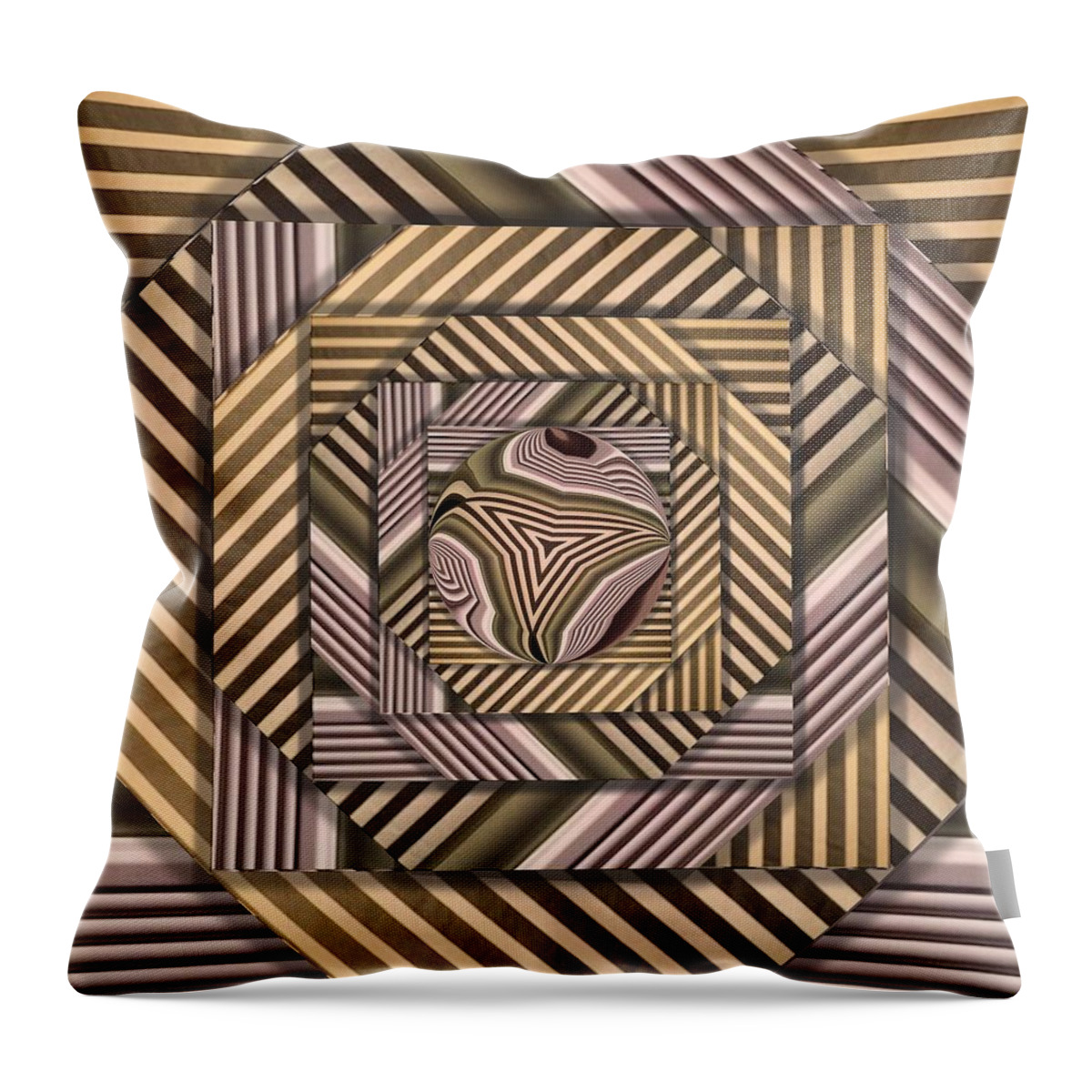 Stripes Throw Pillow featuring the digital art Line Geometry by Ron Bissett