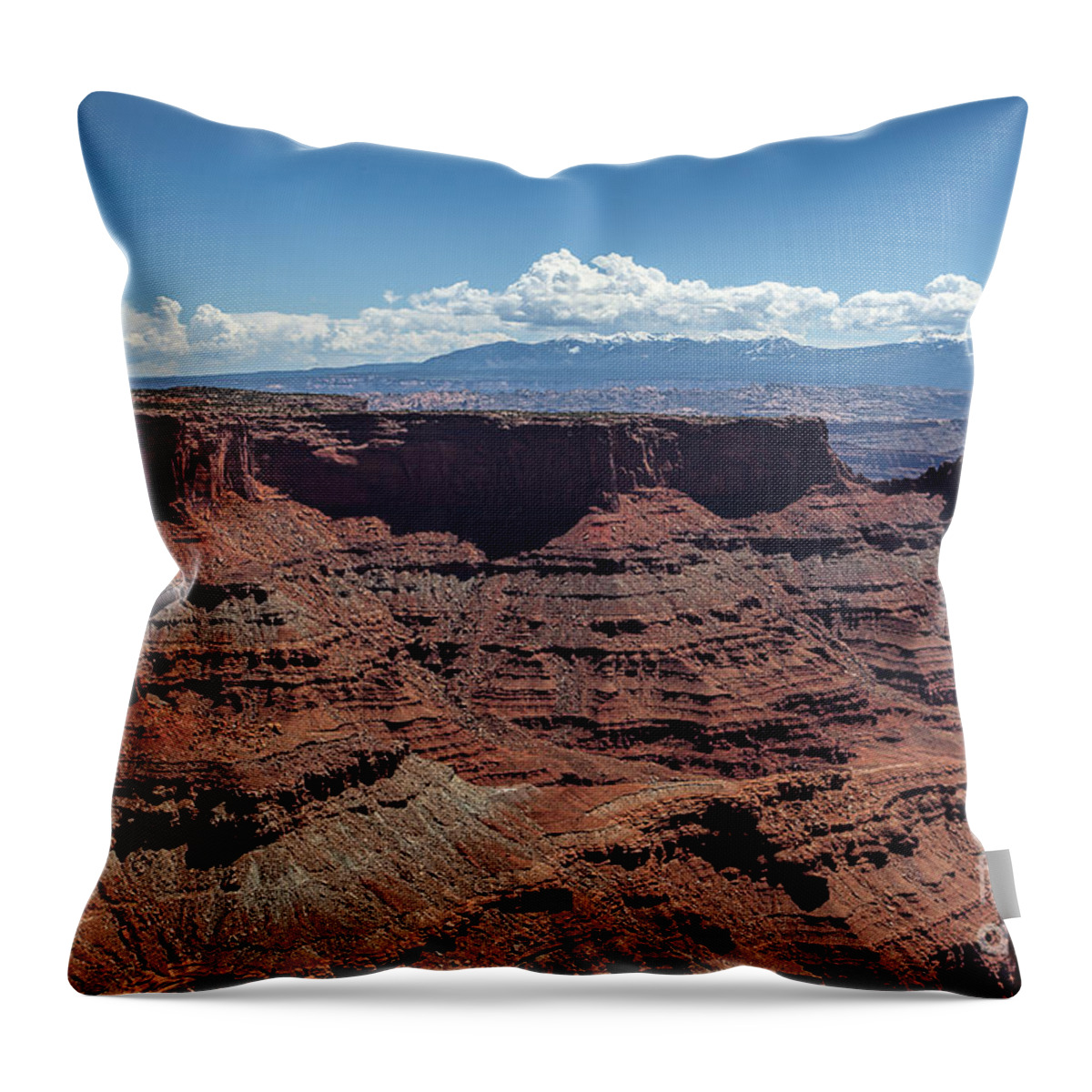 Red Rocks Throw Pillow featuring the photograph Line Upon Line by Jim Garrison