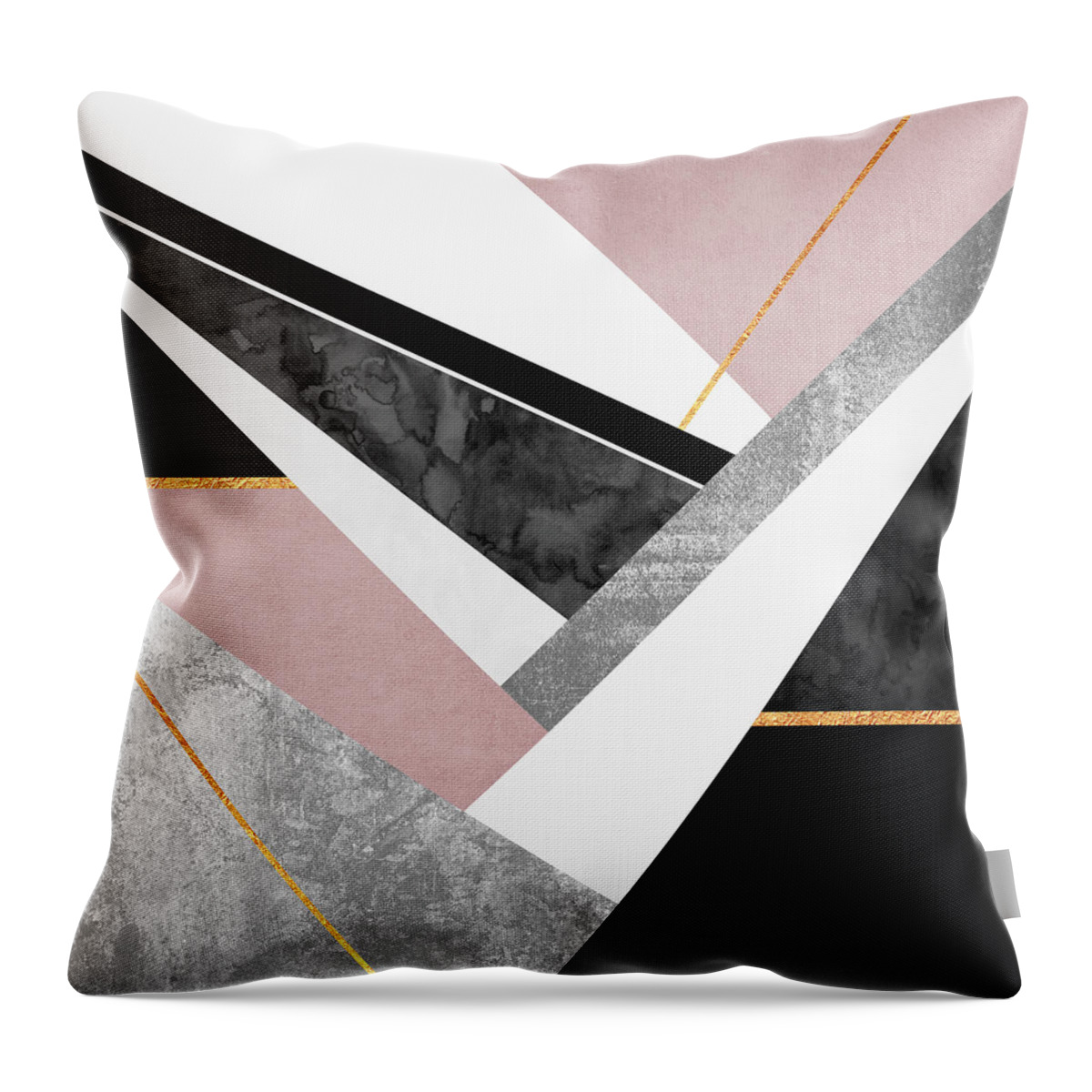 Digital Throw Pillow featuring the digital art Lines and Layers by Elisabeth Fredriksson