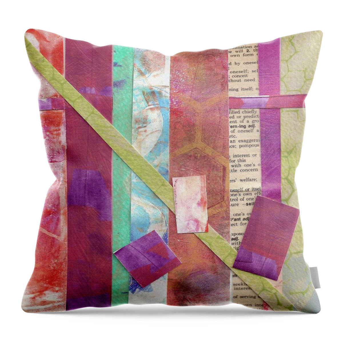 Abstract Throw Pillow featuring the painting Lines on a Page by Cynthia Westbrook
