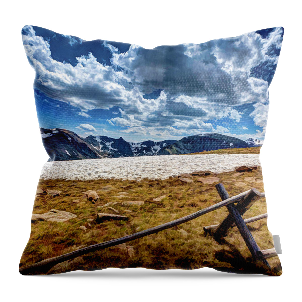 Colorado Throw Pillow featuring the photograph Lingering Snow by David Thompsen