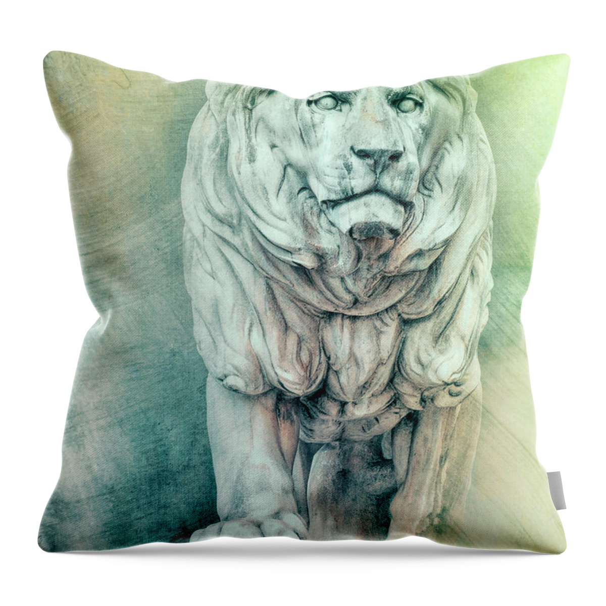 Photo Throw Pillow featuring the photograph Lion for Eternity by Jutta Maria Pusl