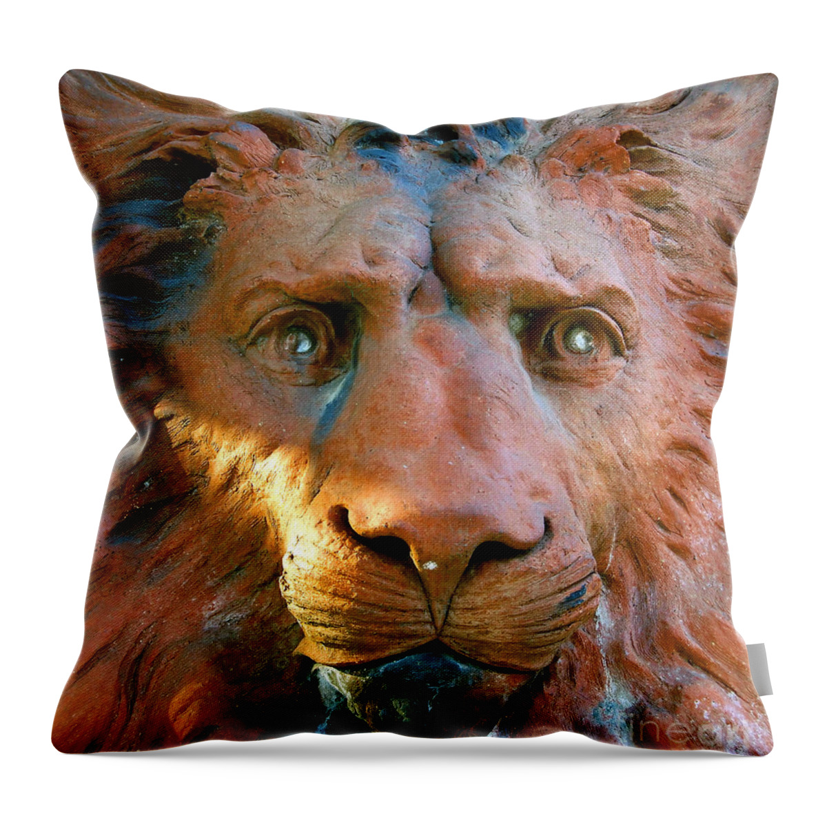Saint Augustine Florida Throw Pillow featuring the photograph Lion of Saint Augustine by David Lee Thompson