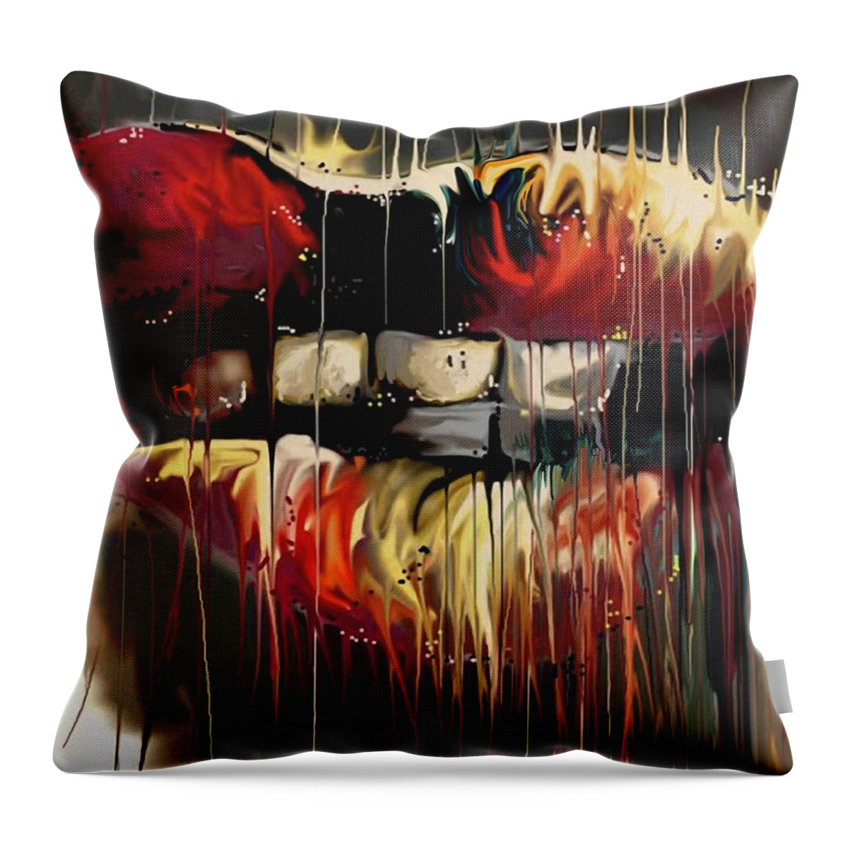 Sexy Throw Pillow featuring the digital art Lips say it by Darren Cannell