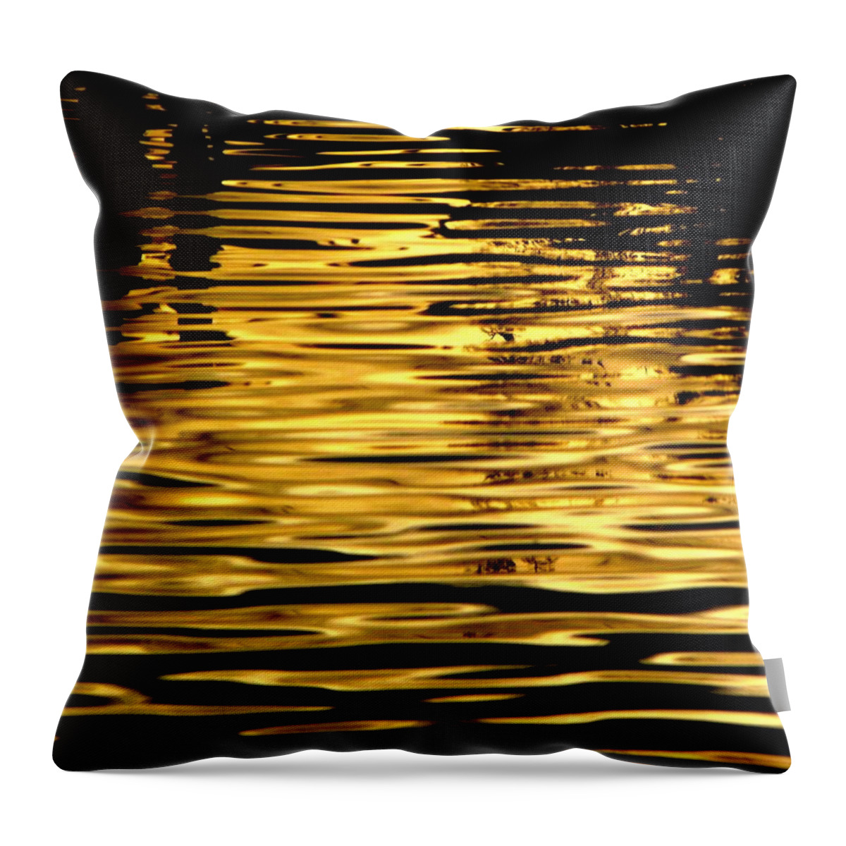 Reflections Throw Pillow featuring the photograph Liquid Gold by Henry Murray