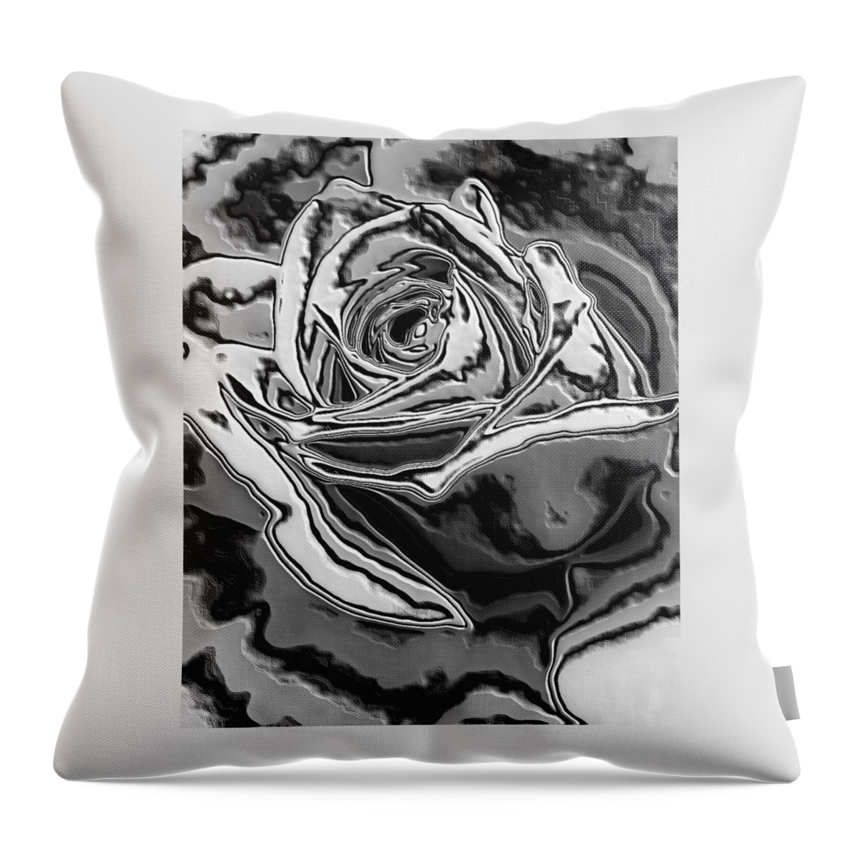 Digital Art Throw Pillow featuring the photograph Liquid Rose by Belinda Cox