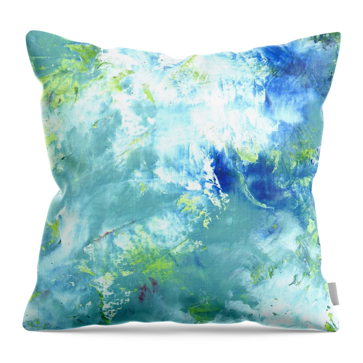 Oil Throw Pillow featuring the painting Listening by Marcy Brennan