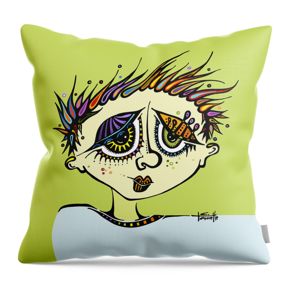 Little Einstein Throw Pillow featuring the digital art Little Einstein by Tanielle Childers