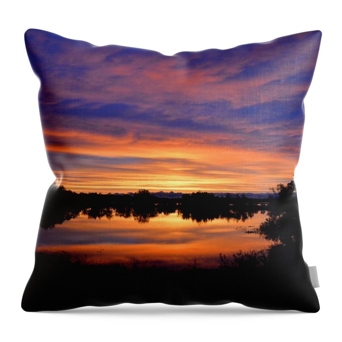 Sunset Throw Pillow featuring the photograph Little Fly Creek Sunset 1 by Keith Stokes