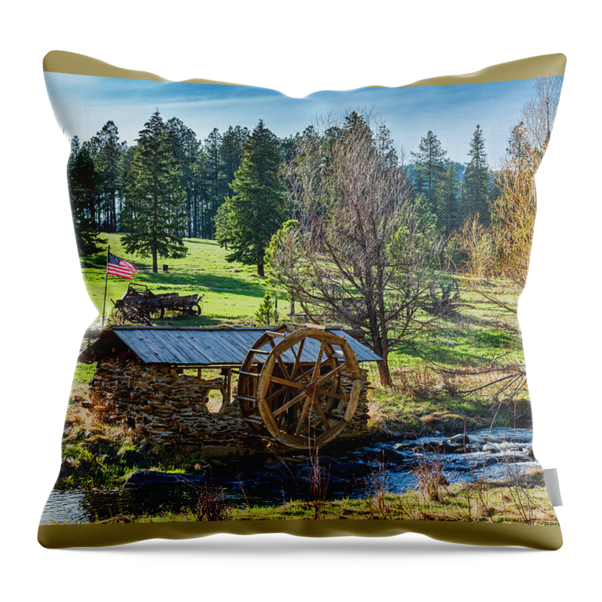 South Dakota Throw Pillow featuring the photograph Little Old Mill by Dan McGeorge