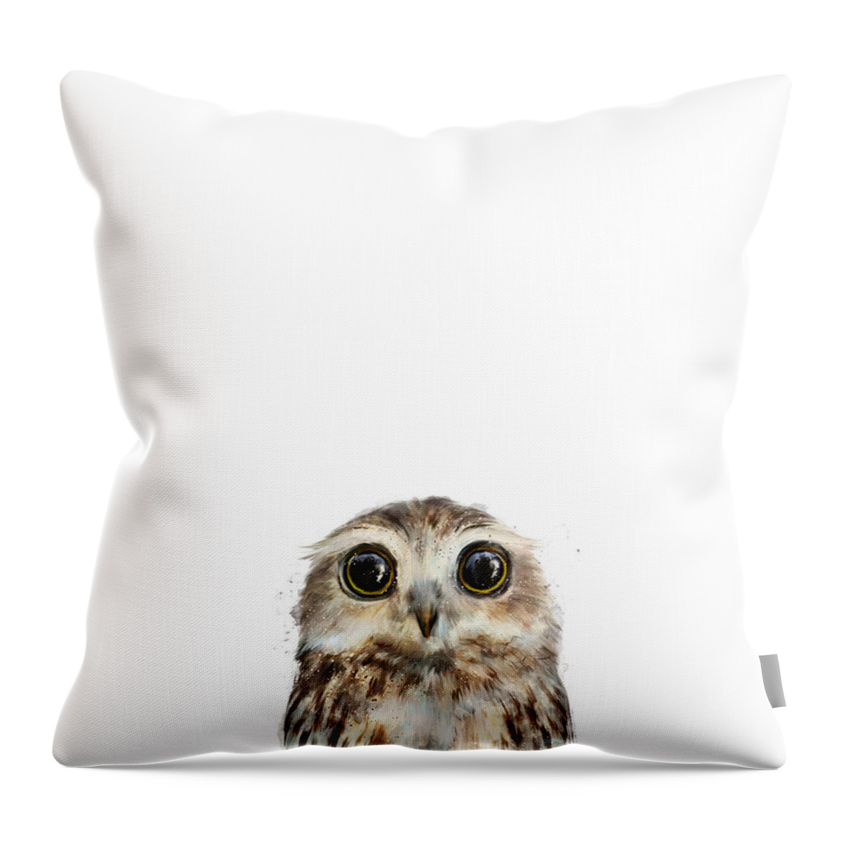 #faatoppicks Throw Pillow featuring the painting Little Owl by Amy Hamilton