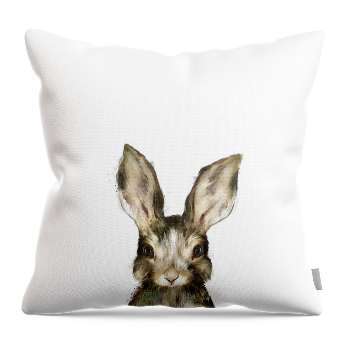 #faatoppicks Throw Pillow featuring the painting Little Rabbit by Amy Hamilton