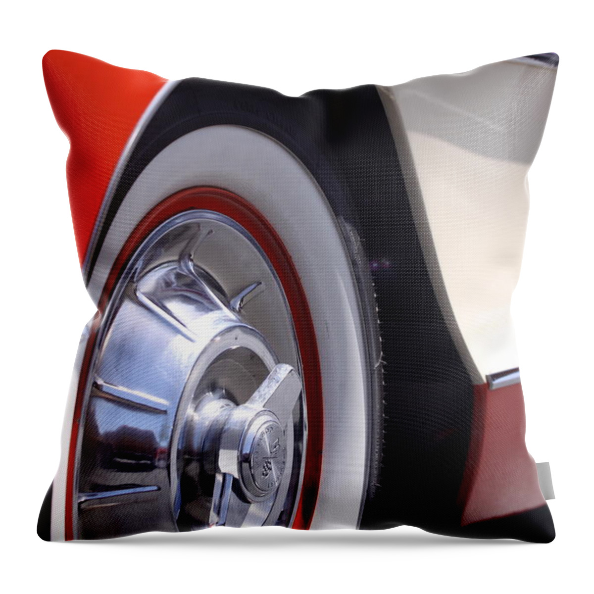 Red Throw Pillow featuring the photograph Little Red Corvette by Jeff Floyd CA