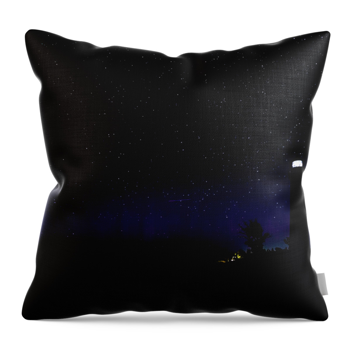 Northern Lights Throw Pillow featuring the photograph Little Sable Northern Lights by Joe Holley